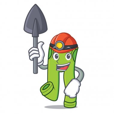 Madenci pantolon karakter karikatür tarzı