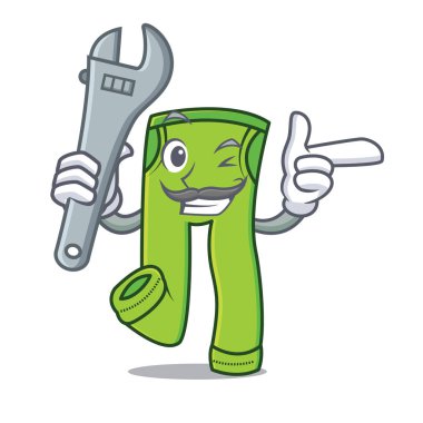 Mekanik pantolon karakter karikatür tarzı