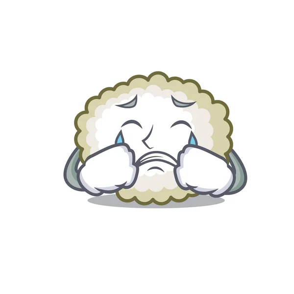 Mascotte de boule de coton pleurer dessin animé — Image vectorielle