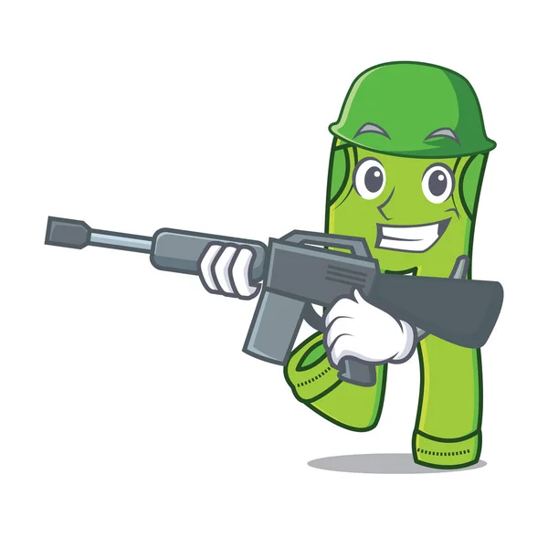 Exército calças estilo cartoon personagem — Vetor de Stock