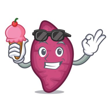 Dondurma serin tatlı patates karakter karikatür ile