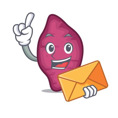 Zarf tatlı patates karakter karikatür ile