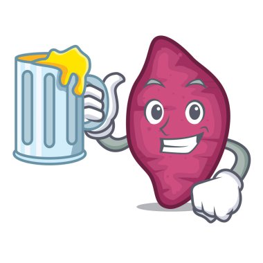 Suyu tatlı patates maskot karikatür ile