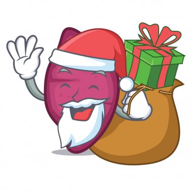 Noel Baba hediye tatlı patates maskot karikatür ile