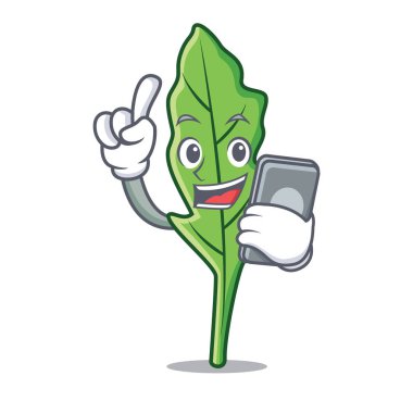 Telefon roka karakter karikatür tarzı ile