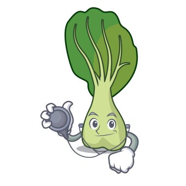 Doktor bok choy karakter karikatür vektör çizim