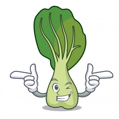 Wink Çin lahanası karakter karikatür vektör çizim