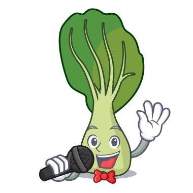 Çin lahanası maskot karikatür vektör çizim şarkı