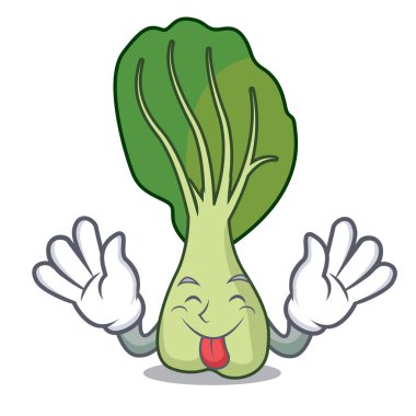 Çin lahanası maskot karikatür vektör çizim dil