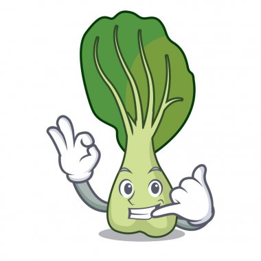 Bana bok choy maskot karikatür vektör çizim de