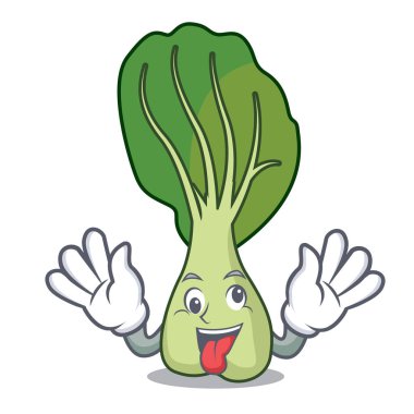 Çılgın bok choy maskot karikatür vektör çizim