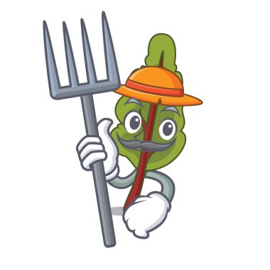 Çiftçi pazı karakter karikatür tarzı vektör çizim