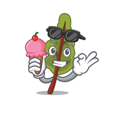 Buz krem serin pazı karakter karikatür tarzı vektör çizim ile