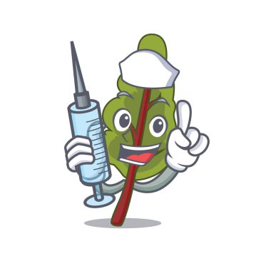 Hemşire pazı karakter karikatür tarzı vektör çizim