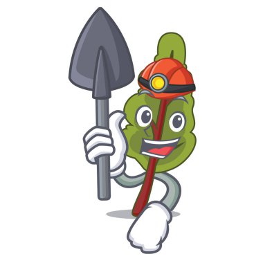 Madenci pazı maskot karikatür tarzı vektör çizim