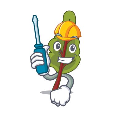 Otomotiv pazı maskot karikatür tarzı vektör çizim