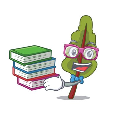 Öğrenci kitap pazı maskot karikatür tarzı vektör çizim ile