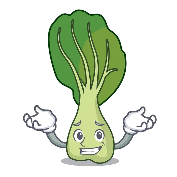 Grinning Bok Choy Personagem Cartoon Vetor Ilustração — Vetor de Stock