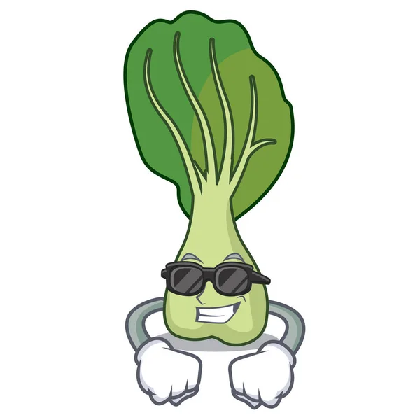 Super Fresco Bok Choy Personaje Dibujos Animados Vector Ilustración — Vector de stock