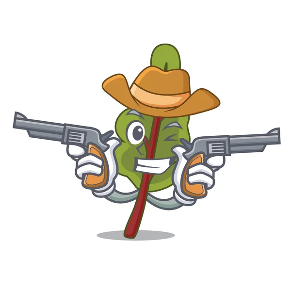 Cowboy Chard Personagem Desenho Animado Estilo Vetor Ilustração —  Vetores de Stock