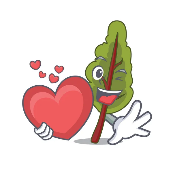 Heart Chard Mascot Cartoon Style Vector Illustration — Stock Vector