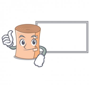 Başparmak yukarıya yönetim kurulu Tıp gazlı bez karakter karikatür ile