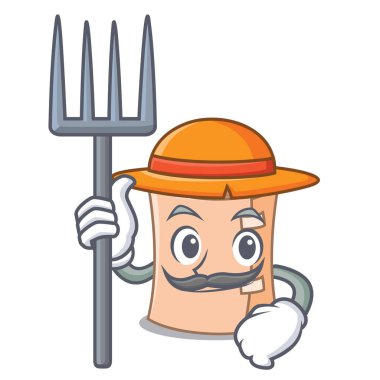 Çiftçi tıbbi gazlı bez karakter karikatür