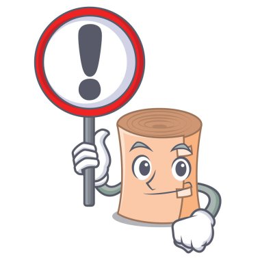 İşaret tıbbi gazlı bez karakter karikatür ile