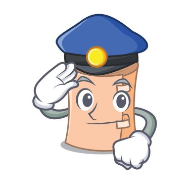 Polis tıbbi gazlı bez karakter karikatür