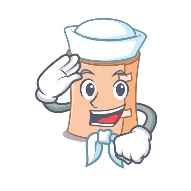 Denizci tıbbi gazlı bez karakter karikatür