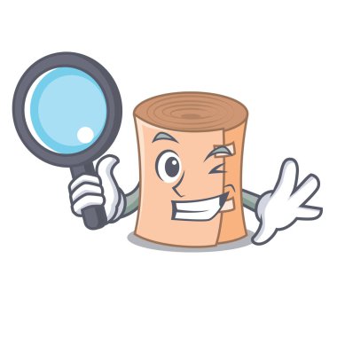 Dedektif tıbbi gazlı bez karakter karikatür