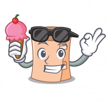 Dondurma serin tıbbi gazlı bez karakter karikatür ile