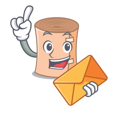 Zarf tıbbi gazlı bez karakter karikatür ile