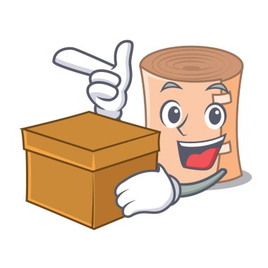 Kutusu tıbbi gazlı bez karakter karikatür ile