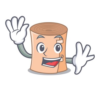 Tıbbi gazlı bez karakter karikatür sallayarak