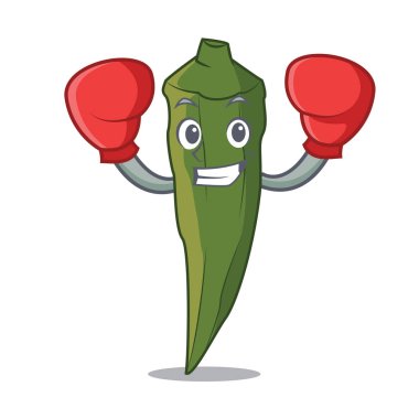 Bamya karakter karikatür tarzı vektör çizim boks