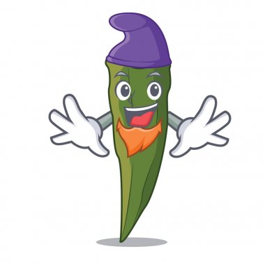 Elf bamya karakter karikatür tarzı vektör çizim