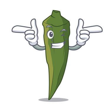 Wink bamya karakter karikatür tarzı vektör çizim