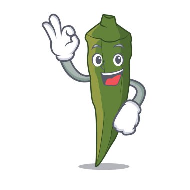 Bamya karakter karikatür tarzı vektör çizim Tamam