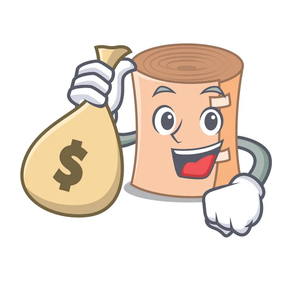 S peníze pytle lékařskou gázu znakové karikatury — Stockový vektor