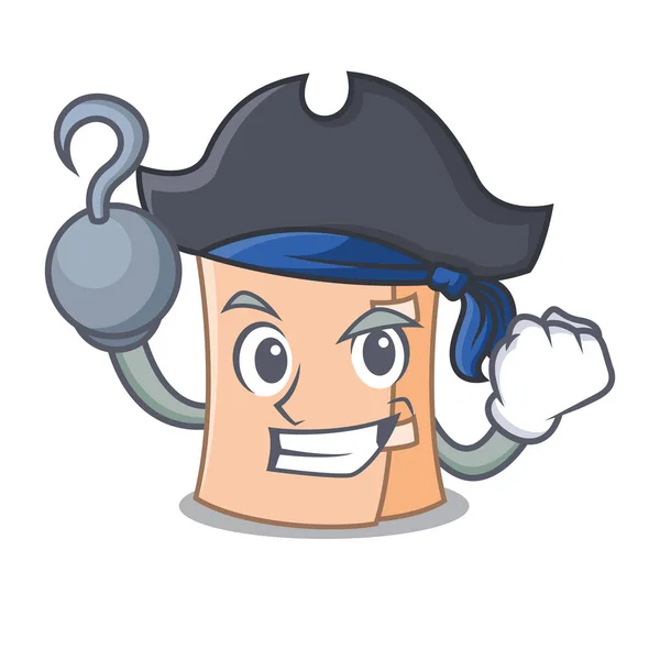 Pirata medico garza personaggio cartone animato — Vettoriale Stock