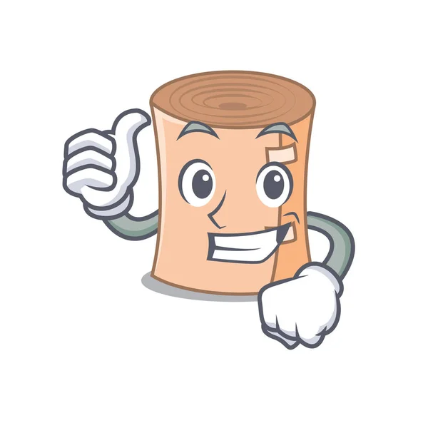 Thumbs up medical gauze character cartoon — Stock Vector