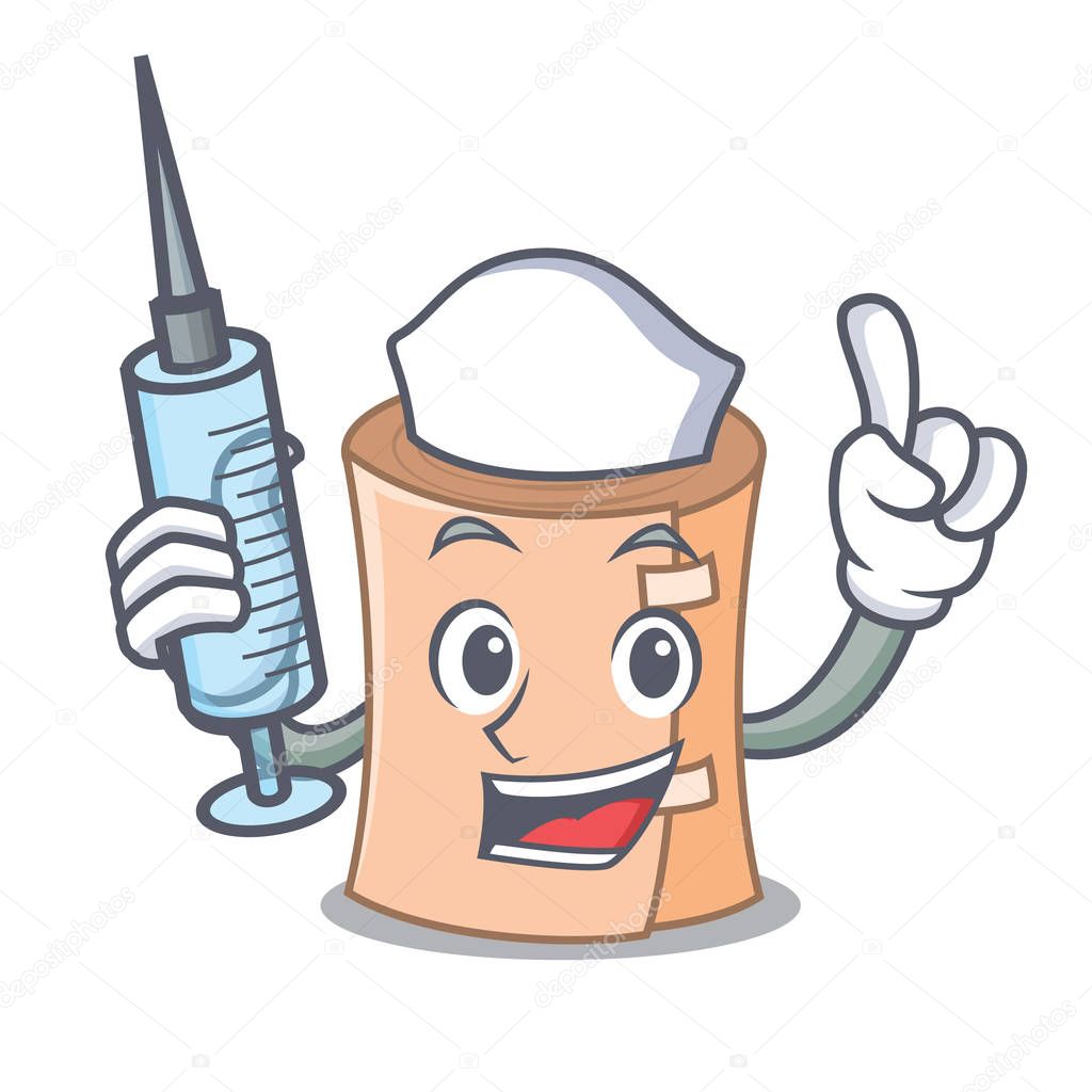 Nurse medical gauze character cartoon