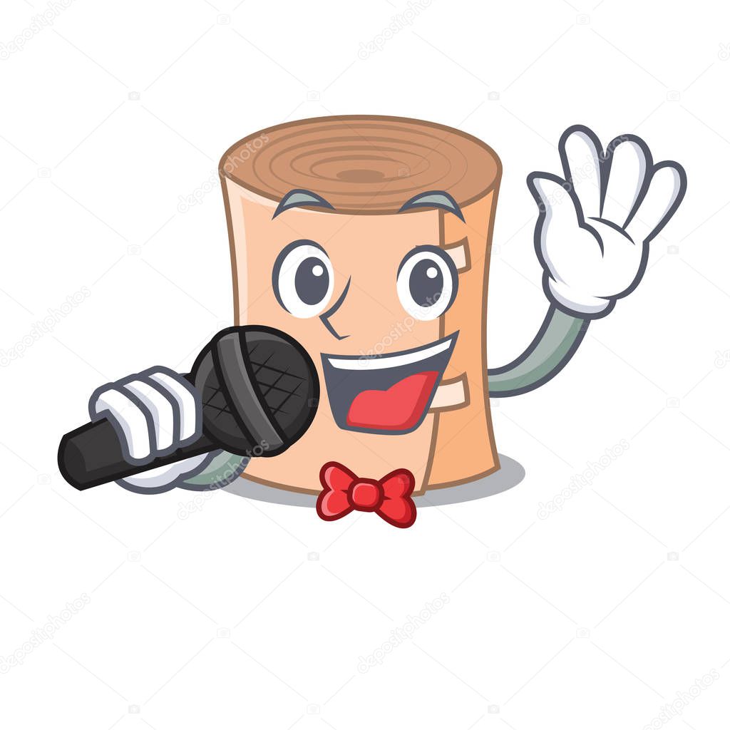 Singing medical gauze mascot cartoon