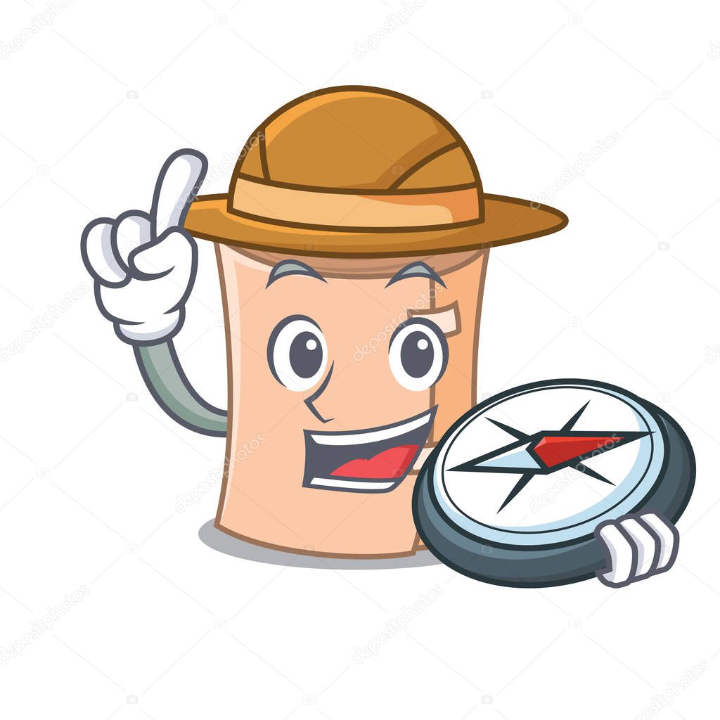 Explorer medical gauze mascot cartoon