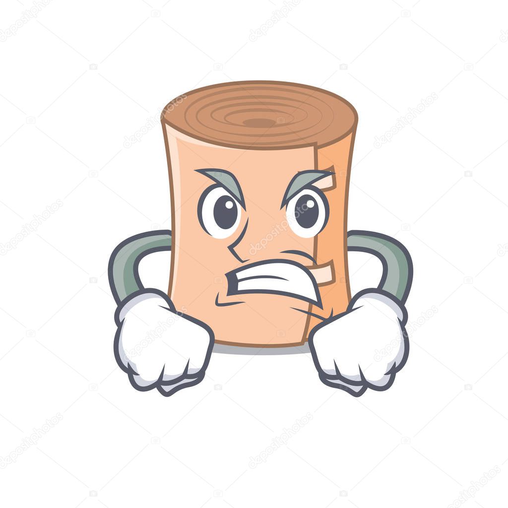 Angry medical gauze mascot cartoon