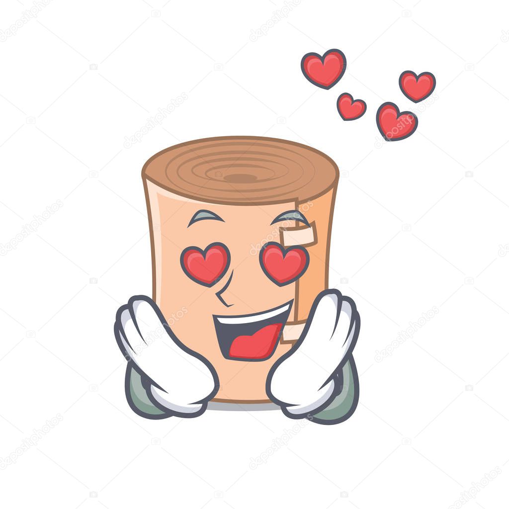 In love medical gauze mascot cartoon