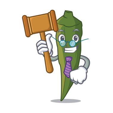 Yargıç bamya maskot karikatür tarzı vektör çizim