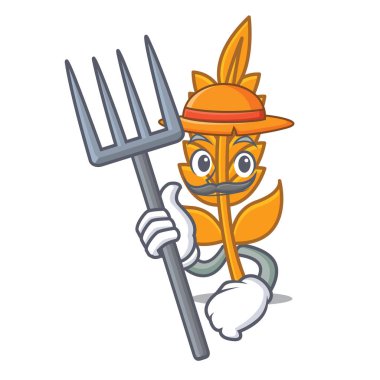 Çiftçi buğday caharacter çizgi film tarzı vektör çizim