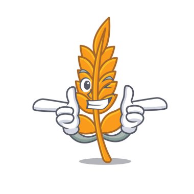 Wink buğday caharacter çizgi film tarzı vektör çizim